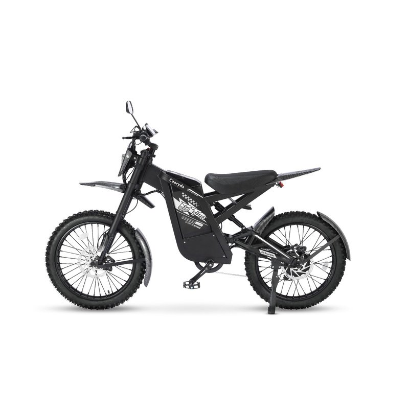 GT2000 elektrinis dviratis 2000W šoninis vaizdas juodos spalvos modelis