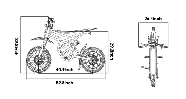 GT54 elektrinio motociklo 1000W geometrija