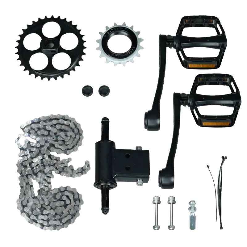 gt73 pro elektrinis dviratis 1500w – elektrinio dviračio dalių komplektas su grandine, žvaigždėmis, pedalais, švaistikliais ir kitais montavimo elementais