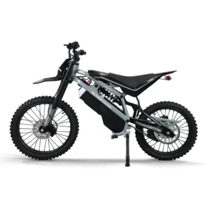 EM23 elektrinis motociklas 2500W pilkos spalvos su visureigėmis padangomis