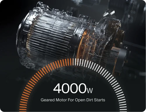 EM23 elektrinis motociklas 2500W su galingu pavariniu elektros varikliu, užtikrinančiu didelį sukimo momentą ir greitą įsibėgėjimą bekelėje.